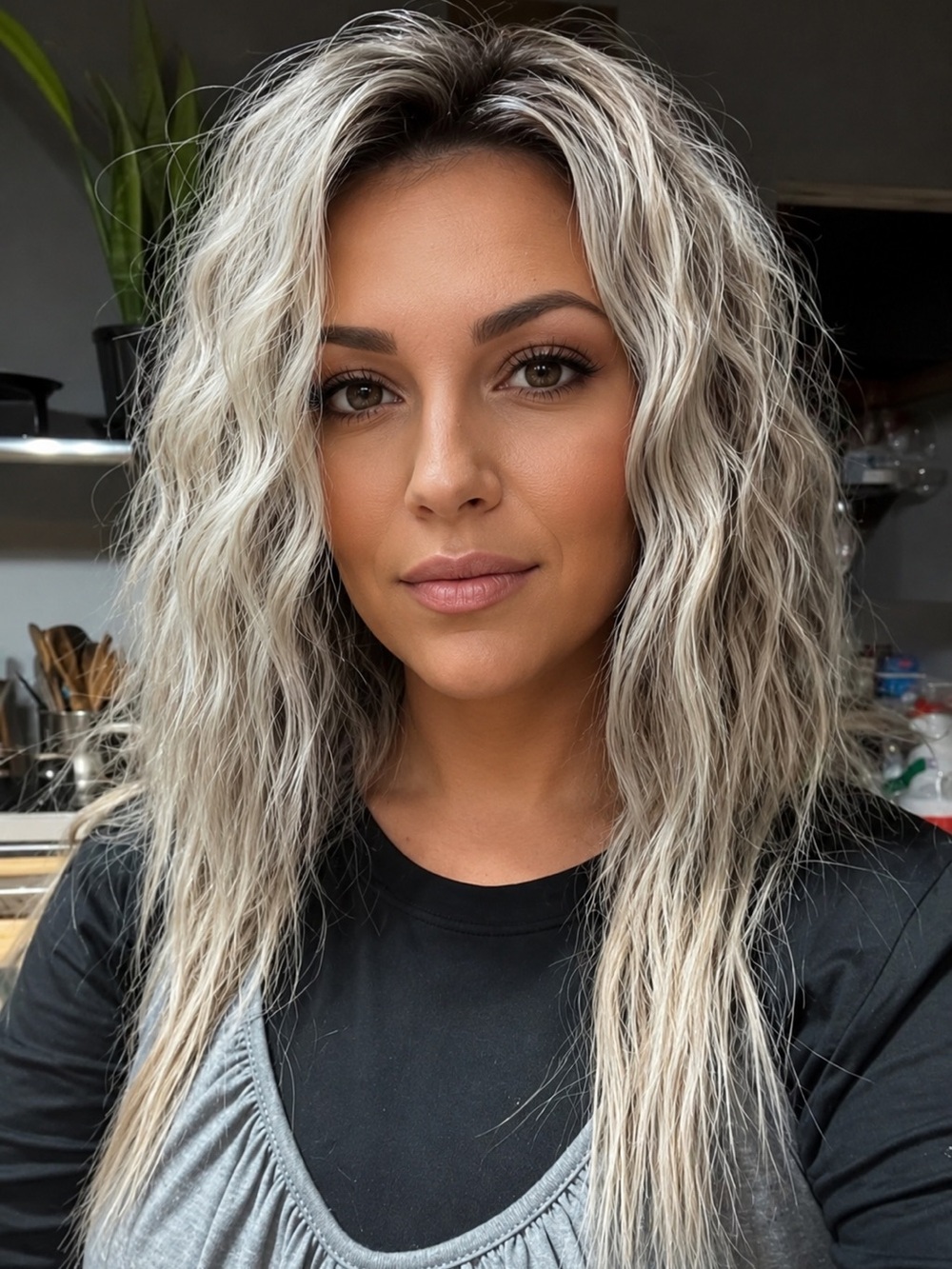 CSC Natural Wavy Lace Front Wig - Ash Brown with Blonde Ombre